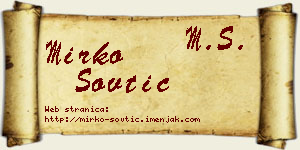 Mirko Sovtić vizit kartica
